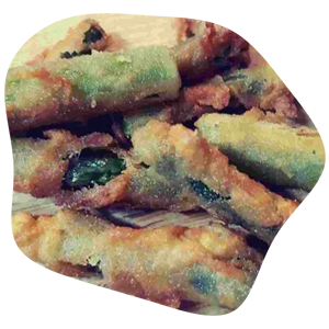 Tallos de flor de ajo rebozados